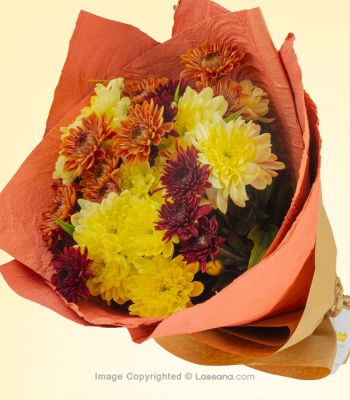 Bright Yellow Chrysanthemum Bouquet  12 Stems